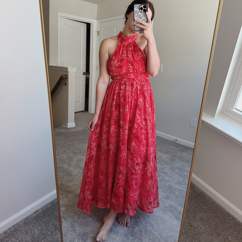 Petal & Pup Red Floral Maxi Dress